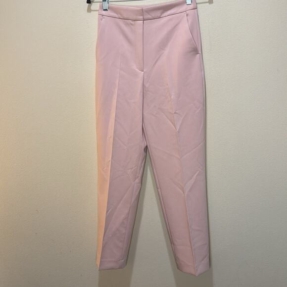 Zara Pink Pleated High Waist Trouser Pants Size XS - Picture 2 of 5